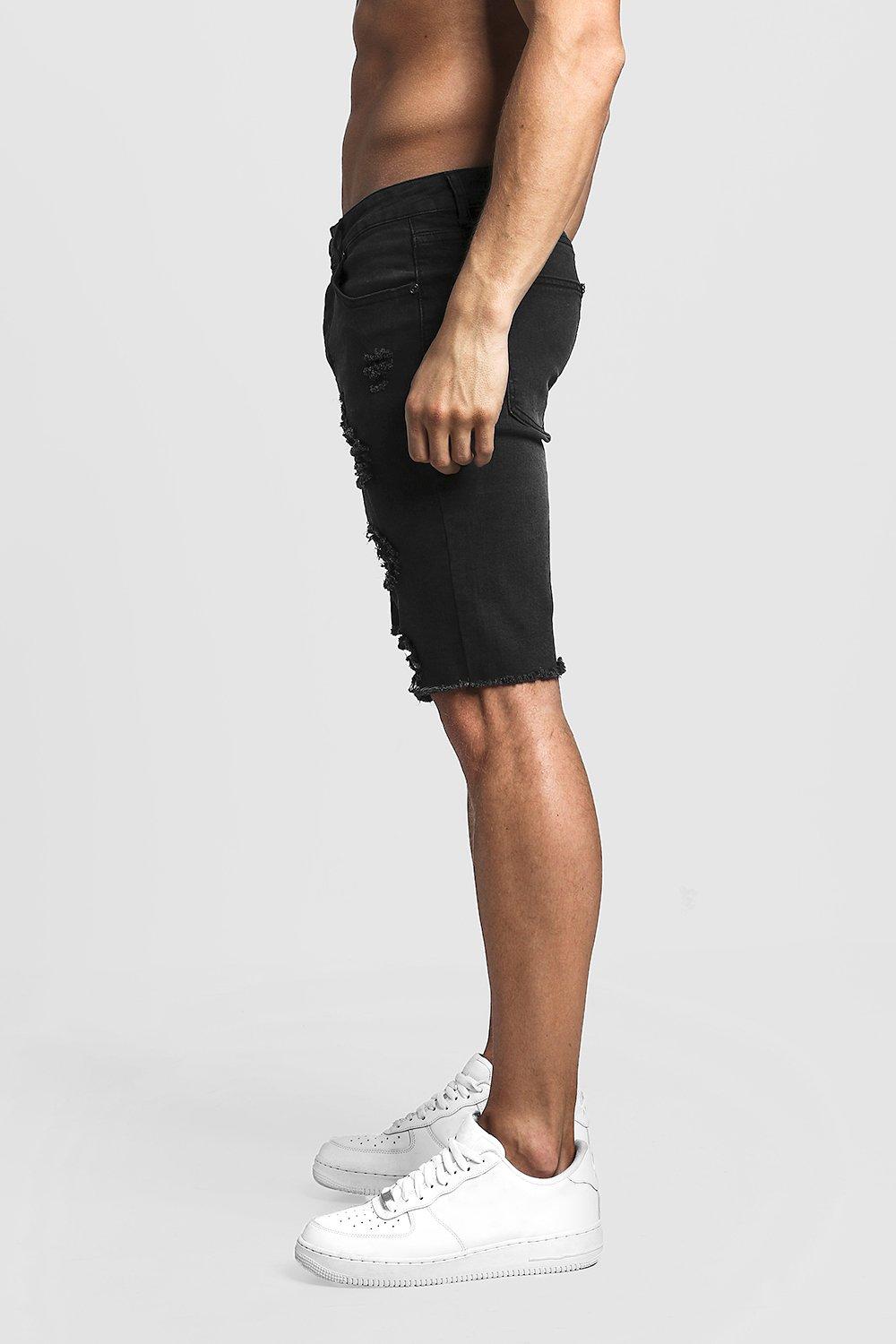 Skinny hot sale long shorts